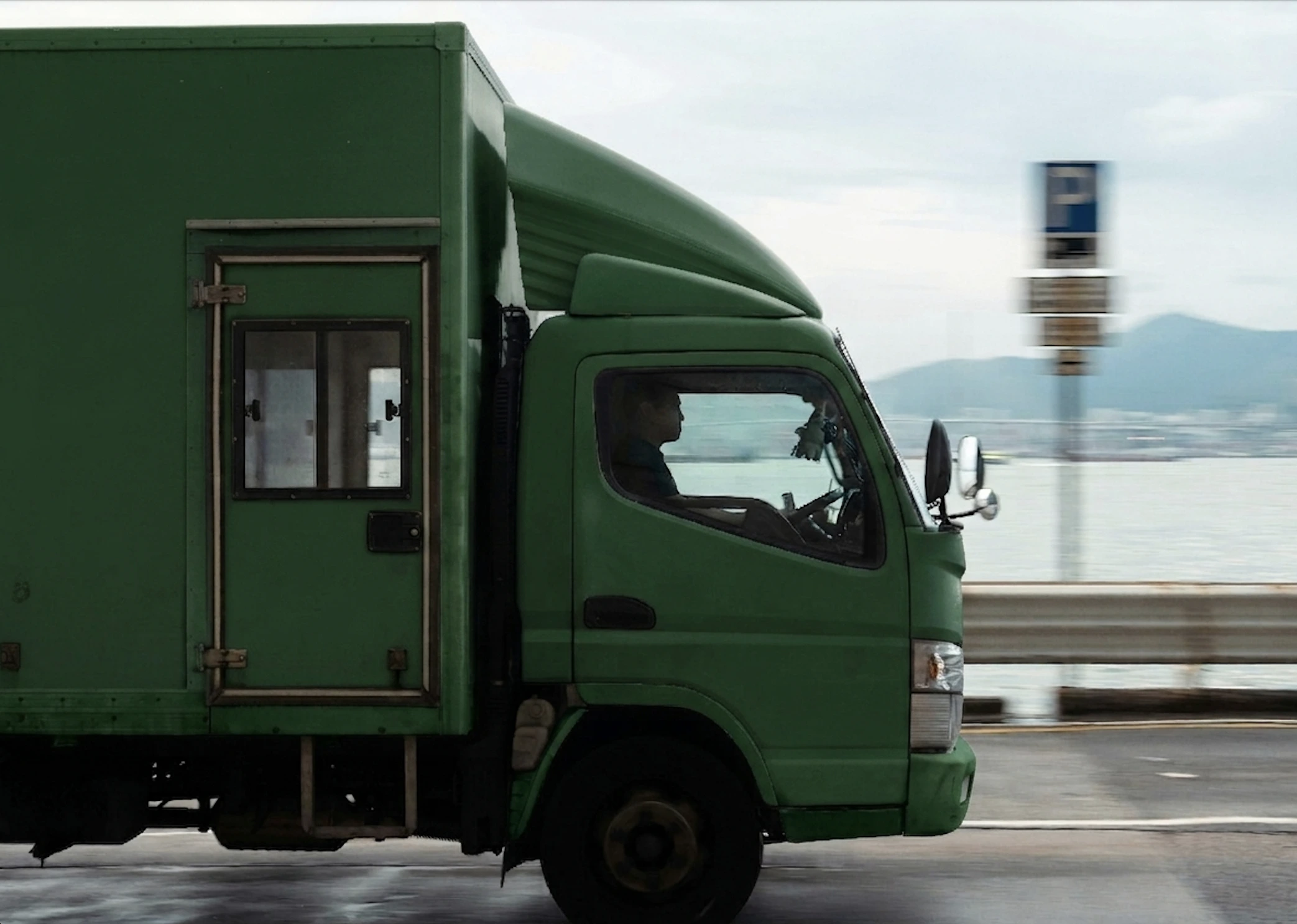 Transport truck carrying feedstock