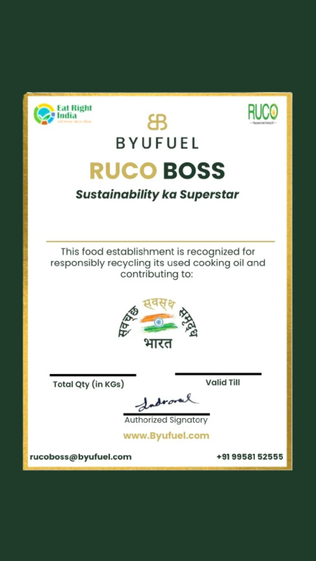 RUCO and ISCC certification documents